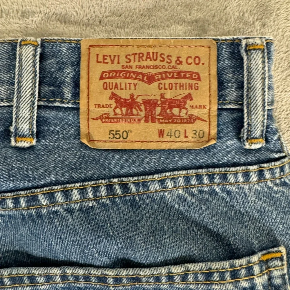 Levis 550 Jeans Mens 40x30 Blue Relaxed Fit Medium Wash‎ Y2K Denim